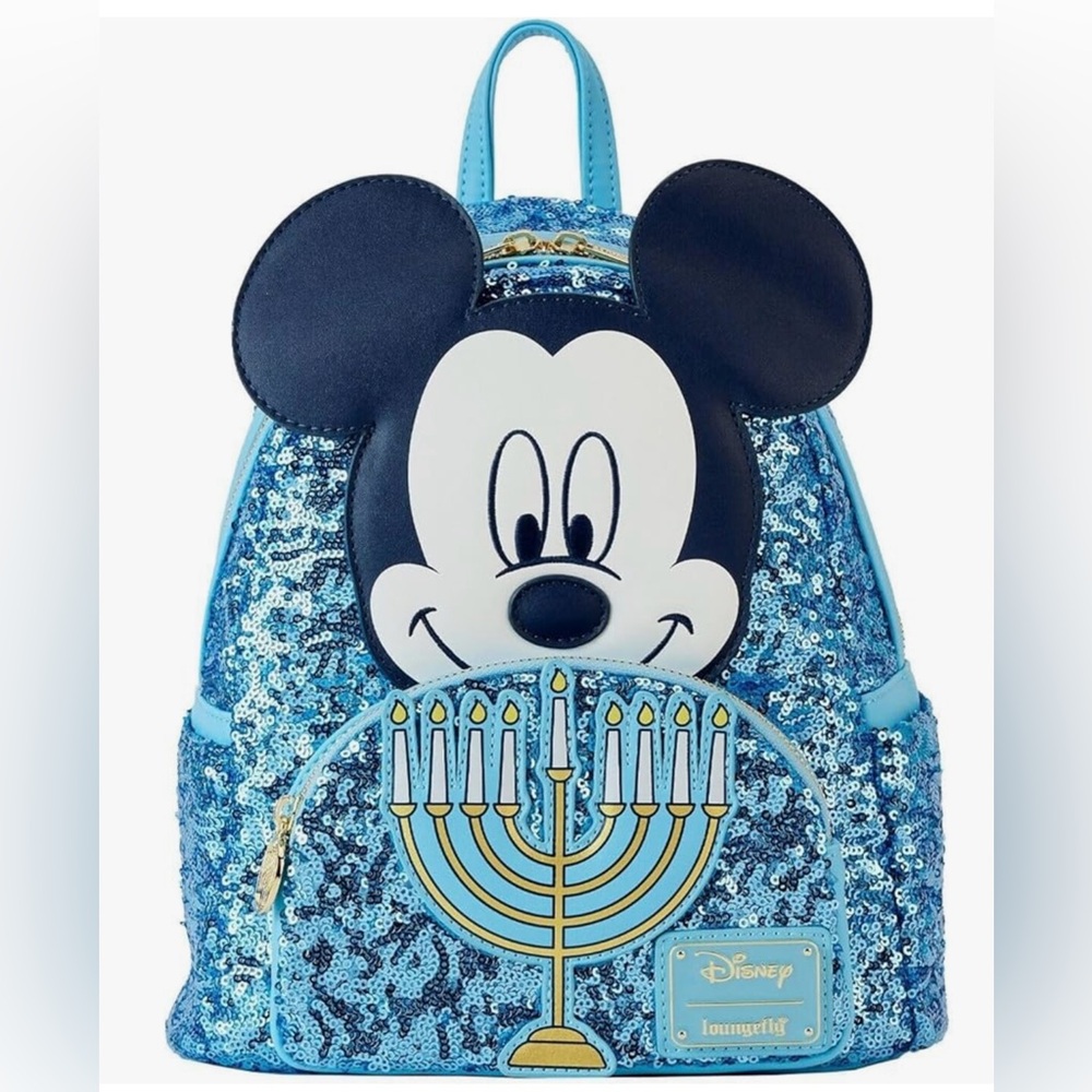 Loungefly Disney Mickey Happy Hanukkah Menorah Mini Backpack and Wallet